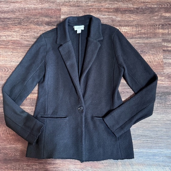 Ann Taylor LOFT Merino Wool Black Blazer Jacket‎ | Size M - Picture 1 of 8